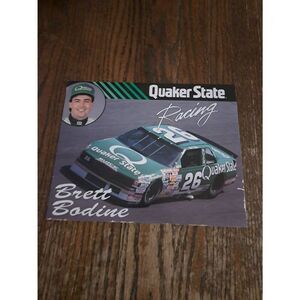 VTG 1990 Brett Bodine Quaker State Racing Driver Card NASCAR King Racing Buick